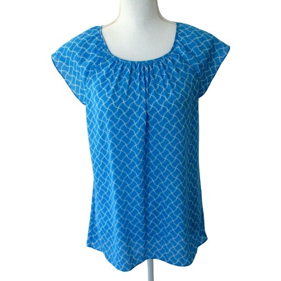 Banana Republic Women's Blue Cap Sleeve Open Back Lightweight Shirt Size 8 - Picture 1 of 10